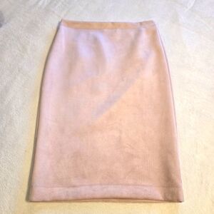 Philosophy Women's Pink Faux Leather Suede Midi Pencil Skirt Size Medium